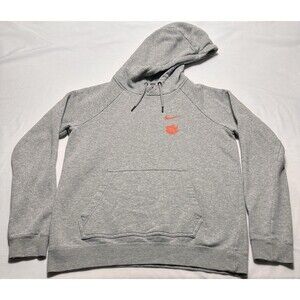 Clemson Tigers Nike Hoodie Womens Small Grey Orange Club Swoosh Logo *READ